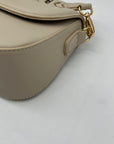 MMS Beige Leather Shoulder Bag