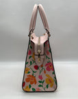 Kate Spade Pink Leather Madison Strawberry Garden Floral Satchel Bag