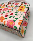 Kate Spade Pink Leather Madison Strawberry Garden Floral Satchel Bag