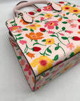 Kate Spade Pink Leather Madison Strawberry Garden Floral Satchel Bag