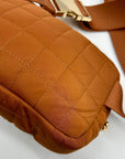 MMS Brands Brown Fabric Quilted Puffer Belt Bag