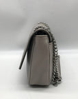Michael Kors Gray Leather Fulton Shoulder Flap Crossbody Bag
