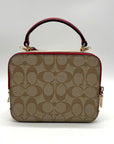 Coach Signature Rabbit & Carriage Coated Canvas Box Satchel