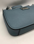 Calvin Klein Light Blue Saffiano Leather Demi Shoulder Bag