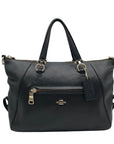 Coach Black Pebbled Leather Prairie Convertible Satchel Bag