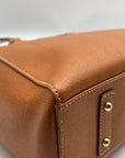 Dooney & Bourke Brown Crosshatch Leather Tote Bag