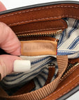 Dooney & Bourke Brown Pebbled Grain Small Zip Crossbody Bag