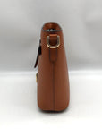 Dooney & Bourke Brown Pebbled Grain Small Zip Crossbody Bag