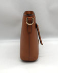 Dooney & Bourke Brown Pebbled Grain Small Zip Crossbody Bag
