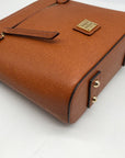 Dooney & Bourke Brown Pebbled Grain Small Zip Crossbody Bag