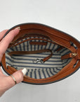 Dooney & Bourke Brown Pebbled Grain Small Zip Crossbody Bag