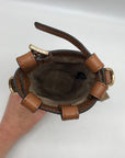 Michael Kors Vanilla & Acorn Coated Canvas Large Bottle Holder