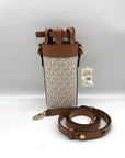 Michael Kors Vanilla & Acorn Coated Canvas Large Bottle Holder