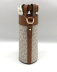 Michael Kors Vanilla & Acorn Coated Canvas Large Bottle Holder