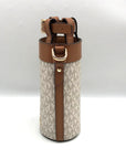Michael Kors Vanilla & Acorn Coated Canvas Large Bottle Holder