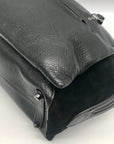 Coach Black Grain Leather & Suede Drew Satchel F40862