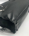 Coach Black Grain Leather & Suede Drew Satchel F40862