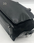 Coach Black Grain Leather & Suede Drew Satchel F40862