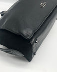 Coach Black Grain Leather & Suede Drew Satchel F40862