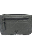 Vera Wang Grey Quilted Faux Leather Crossbody Bag
