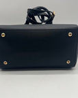 Michael Kors Black Saffiano Leather Dome Satchel Bag
