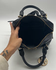 Michael Kors Black Saffiano Leather Dome Satchel Bag