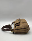 Rosetti Tan Woven Straw Shoulder Bag
