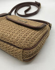 Rosetti Tan Woven Straw Shoulder Bag