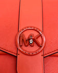 Michael Kors Orange Saffiano Leather Greenwich Small Crossbody Bag