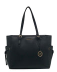 Michael Kors Black Leather Gilly Large Drawstring Travel Tote