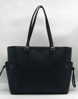 Michael Kors Black Leather Gilly Large Drawstring Travel Tote