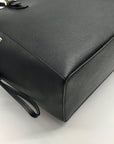 Michael Kors Black Leather Gilly Large Drawstring Travel Tote