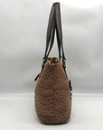 Giani Bernini Brown Embossed Ostrich Leather Handbag