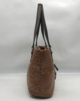 Giani Bernini Brown Embossed Ostrich Leather Handbag