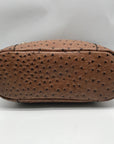 Giani Bernini Brown Embossed Ostrich Leather Handbag