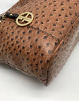 Giani Bernini Brown Embossed Ostrich Leather Handbag