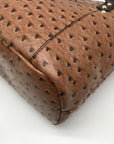 Giani Bernini Brown Embossed Ostrich Leather Handbag