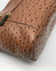 Giani Bernini Brown Embossed Ostrich Leather Handbag