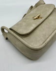 MMS Gray Leather Crossbody Bag