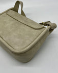 MMS Gray Leather Crossbody Bag