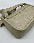 MMS Gray Leather Crossbody Bag