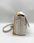 Tory Burch Ivory Leather Kira Chevron Convertible Shoulder Bag
