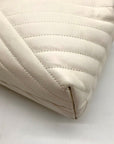 Tory Burch Ivory Leather Kira Chevron Convertible Shoulder Bag