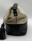 Kate Spade White Pebbled Leather Maria Porcelain Crossbody Bag