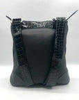 Brighton Black Croc Embossed Shoulder Bag