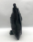 Brighton Black Croc Embossed Shoulder Bag