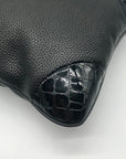 Brighton Black Croc Embossed Shoulder Bag