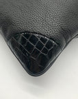 Brighton Black Croc Embossed Shoulder Bag