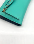 Kate Spade Teal Leather Charlotte Terrace Stacy Slim Wallet