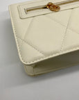 Valentino Orlandi White Quilted Vegan Leather Crossbody